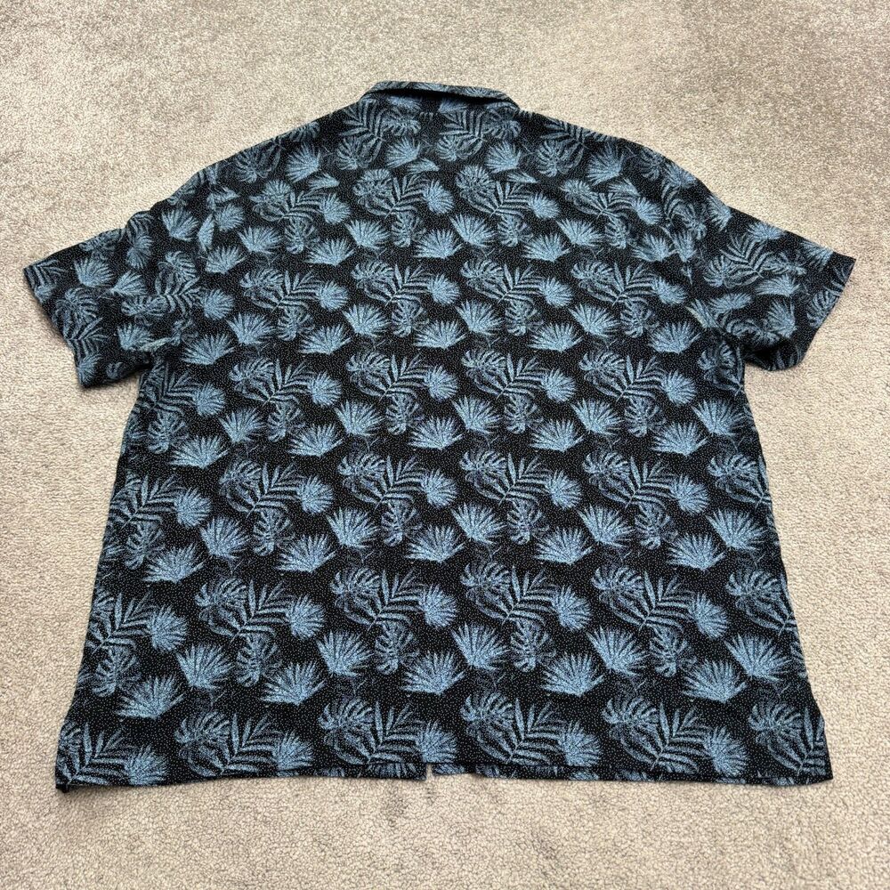 Nat Nast Luxury Originals Silk Cotton Button Down Shirt Men XL Blue Black Floral - Picture 2 of 13